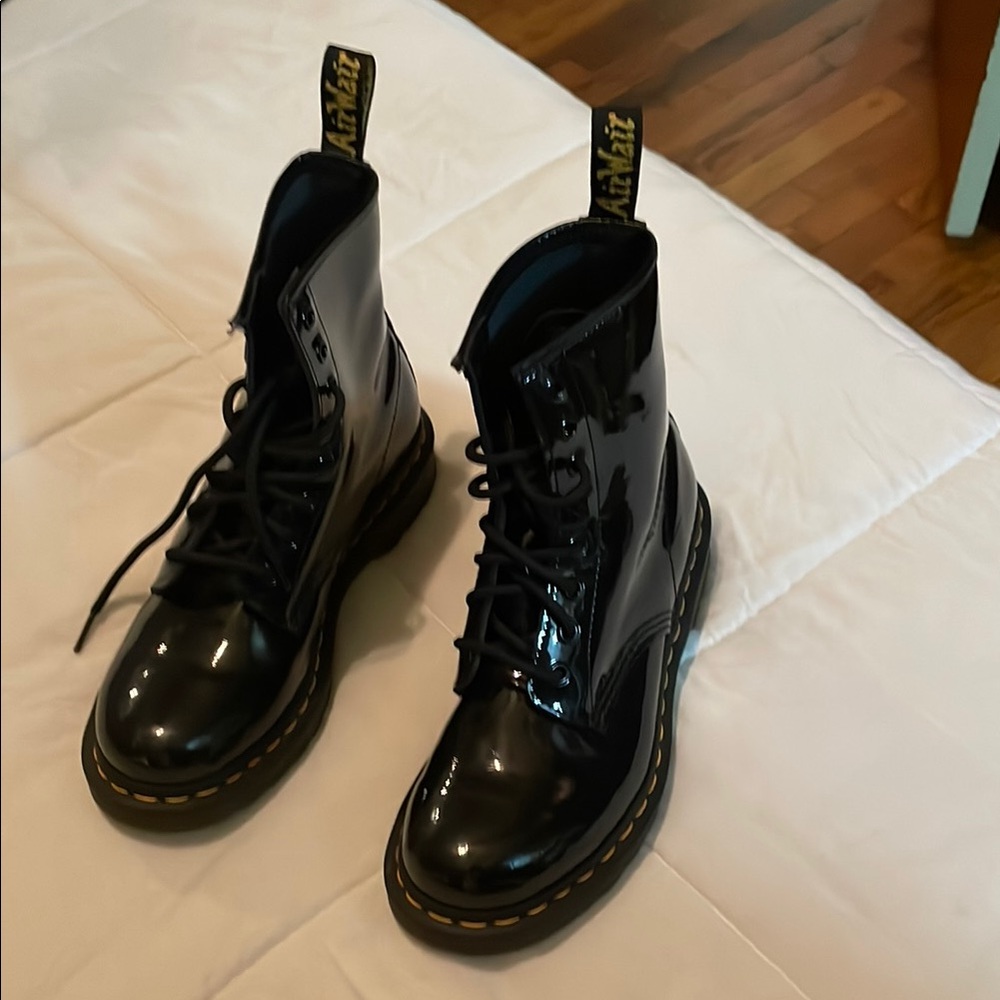 Black Patent Leather Boots